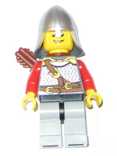LEGO Minifigure-Kingdoms - Lion Knight Scale Mail with Chest Strap and Belt, Helmet with Neck Protector, Quiver, Open Grin-Castle / Kingdoms-CAS448-Creative Brick Builders